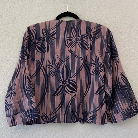 Vintage 90’s Doncaster Mandarin-Style Ikat Toggle Blazer Size 6 - Picture 7 of 9